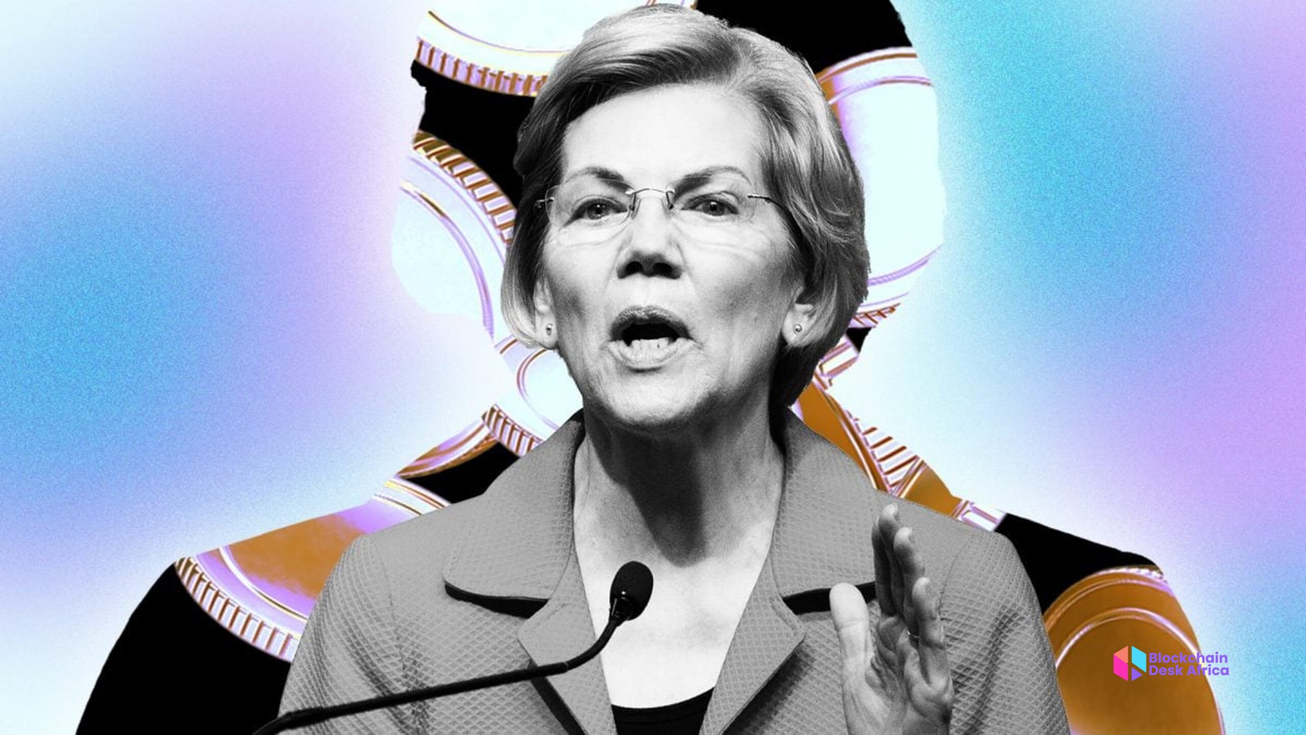 Elizabeth Warren speaking at a press conference
