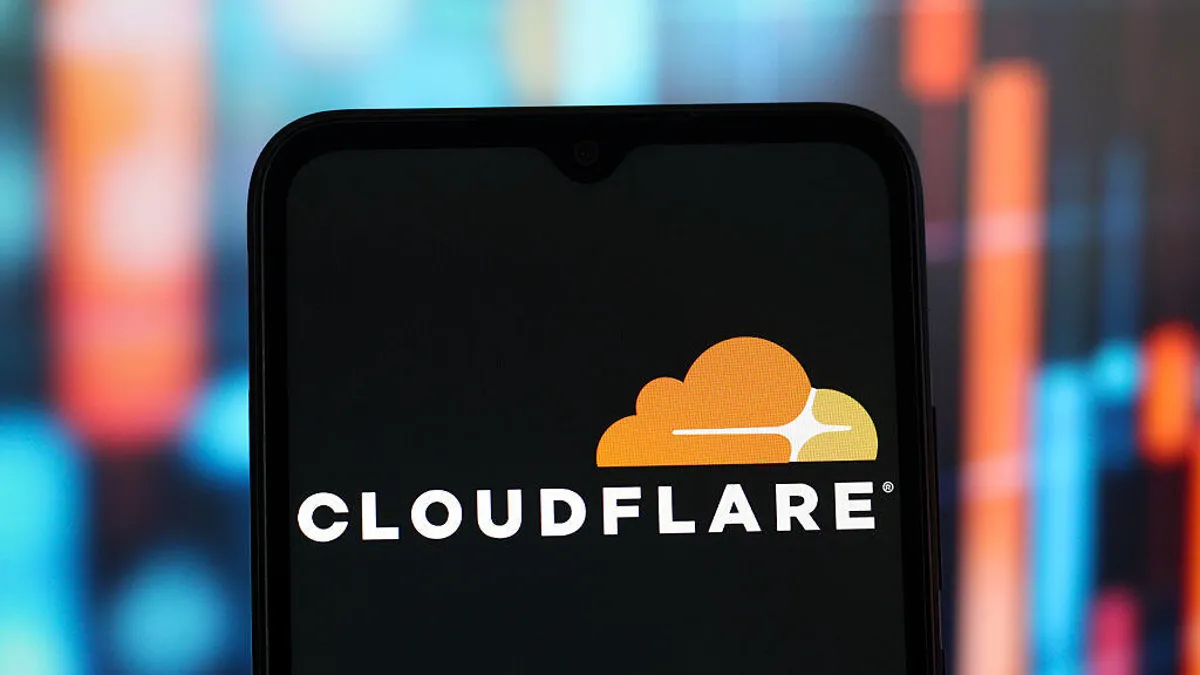 Cloudflare logo representing 80% reduction in AI token costs with Markdown for Agent feature
