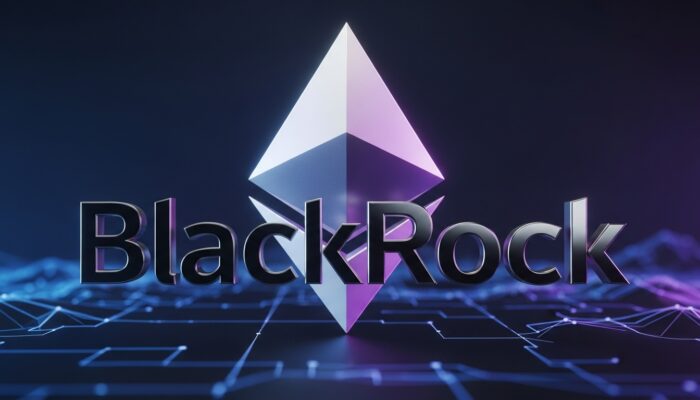 BlackRock Ethereum ETF illustration showing staking rewards connected to Ethereum blockchain