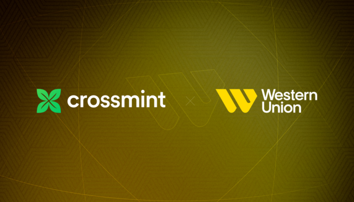 Crossmint and Western Union partnership illustrating USDPT stablecoin integration for global digital payments.