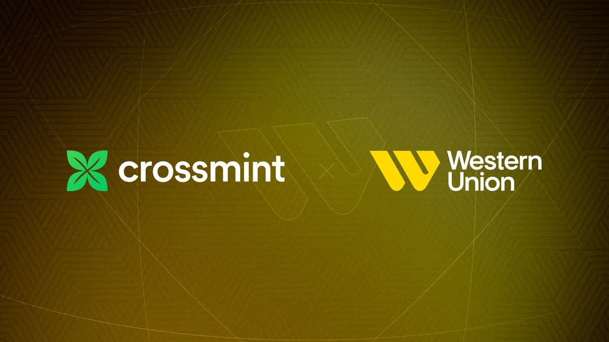 Crossmint and Western Union partnership illustrating USDPT stablecoin integration for global digital payments.