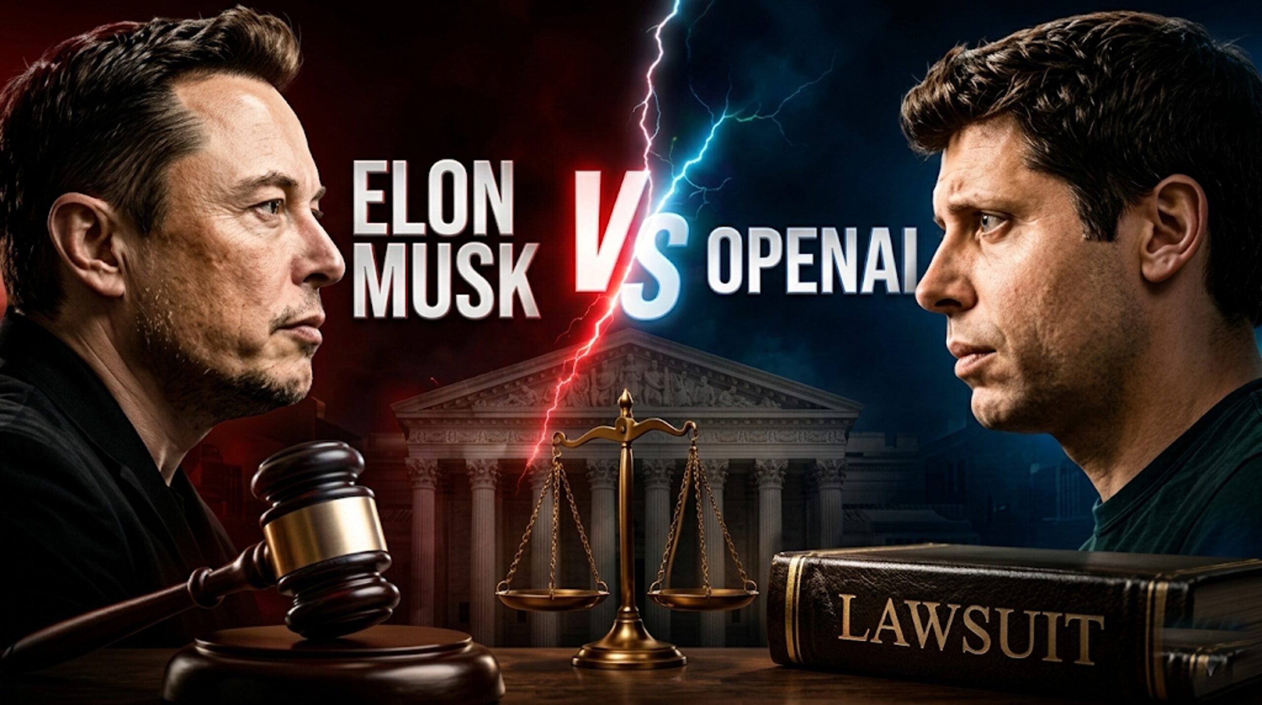 Illustration representing OpenAI’s legal victory in a trade secrets lawsuit involving xAI and ongoing competition in the AI sector.