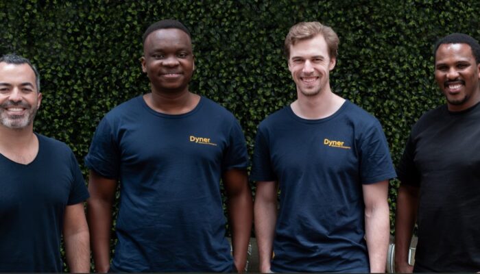 Yoco digital payment platform interface combined with artificial intelligence visuals and business growth elements representing strategic expansion