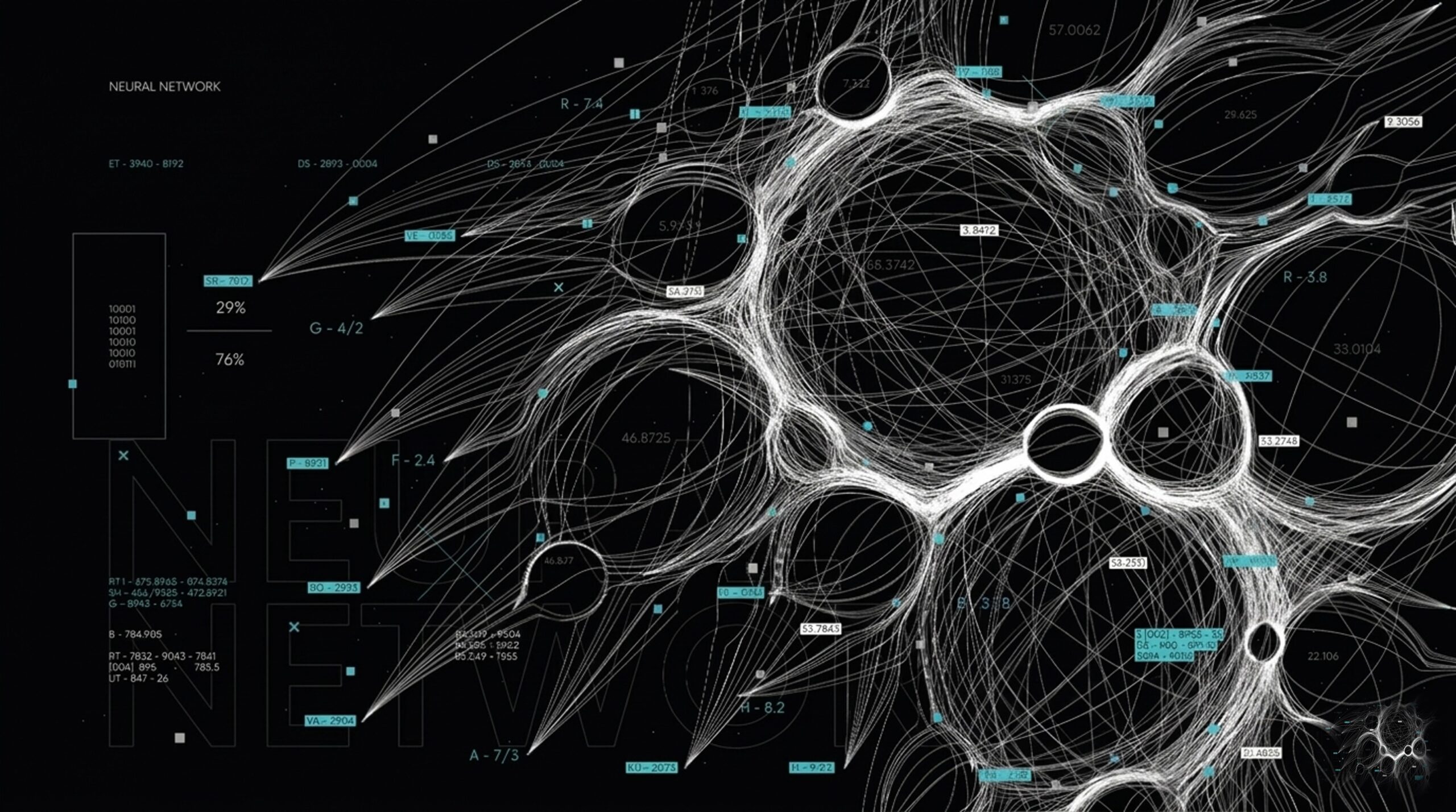 Illustration of an artificial neural network showing interconnected nodes and layers