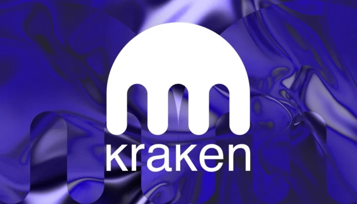 An illustration featuring the Kraken logo, tokenized stock charts, blockchain network graphics, and a world map highlighting Hong Kong, the UK, Europe, and South Korea to represent the xStocks expansion.