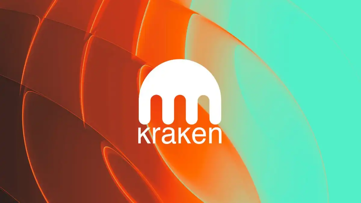 An illustration featuring the Kraken logo, tokenized stock certificates, blockchain network graphics, and global market icons representing the expansion of blockchain-based stock offerings.