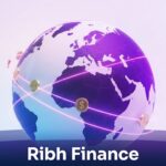 An illustration featuring the Ribh Finance logo, stablecoin icons, African businesses connected by blockchain payment rails, and digital transaction graphics symbolizing seamless cross-border payments.