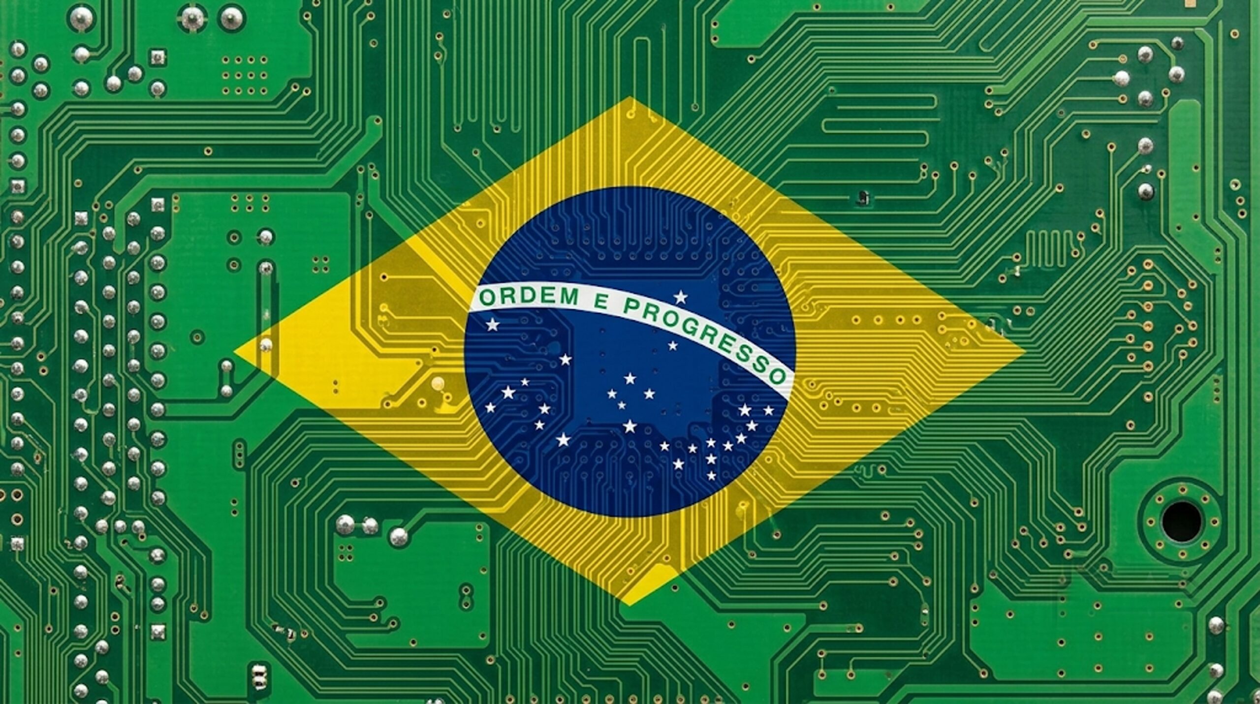 Tether and Mercado Bitcoin logos with Brazil map, blockchain network graphics, digital finance visuals, and investment-themed design
