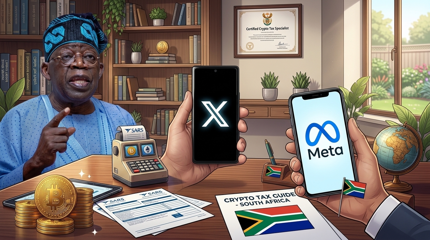 Meta, Google, X, and AI company logos alongside Nigerian government regulatory documents, digital technology graphics, and cybersecurity visuals