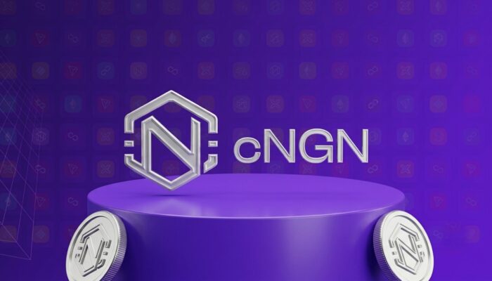 An illustration featuring the cNGN stablecoin logo, the Nigerian flag, digital payment networks, blockchain nodes, and naira symbols representing Nigeria's regulated digital economy.