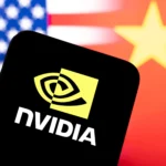 An illustration featuring the NVIDIA logo alongside AI security shields, open-source code, interconnected technology company logos, and a blockchain-inspired network representing the new AI security alliance.