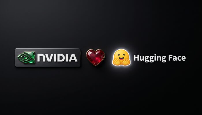 The Nvidia and Hugging Face logos displayed side by side against an abstract digital neural network background, symbolizing the $12.93 billion acquisition.