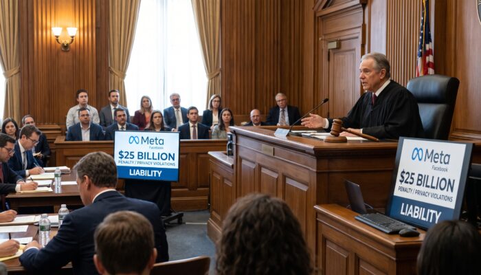 A state judge ordered Meta to pay $25 billion in civil penalties after a jury found the company misled users over Facebook data privacy protections.